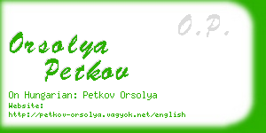 orsolya petkov business card